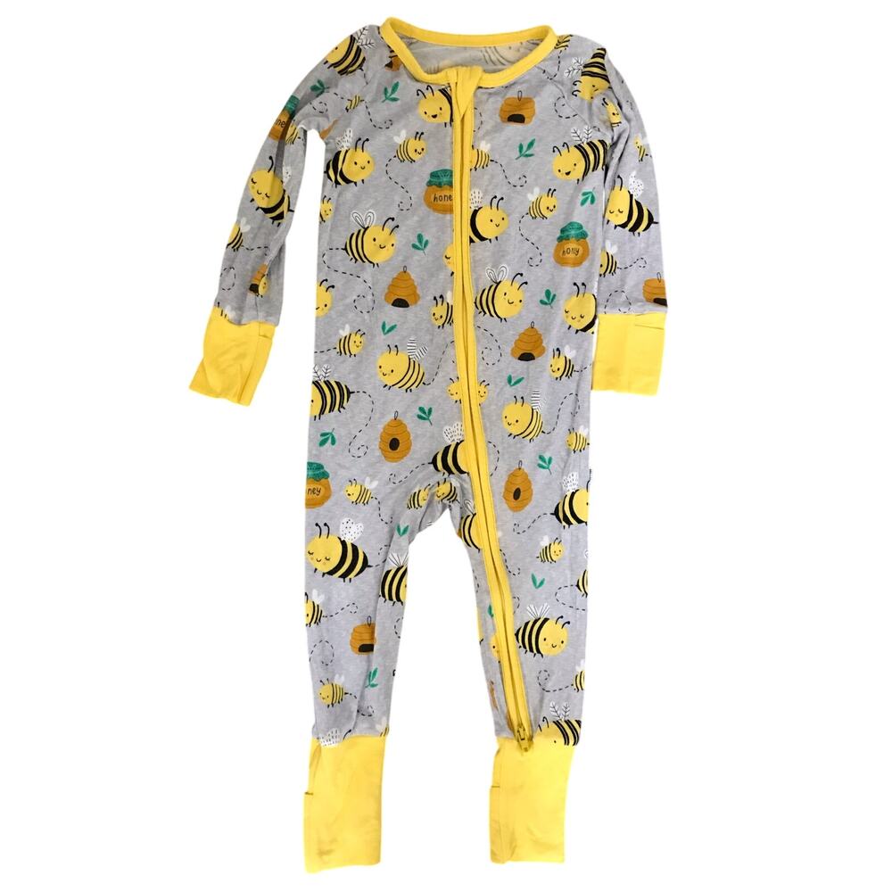 Little Sleepies Bees Bamboo Convertible Sleeper Size 6-12mo
